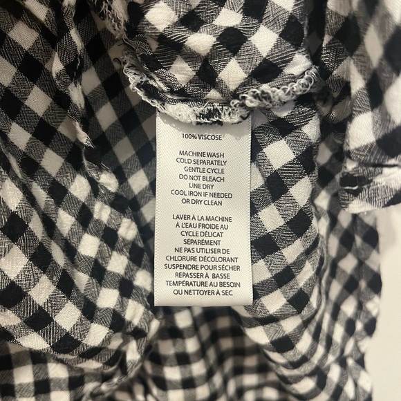 Beach Lunch Lounge Gingham Plaid Blouse Ruffles Boho Cottagecore Y2K Preppy XS - Picture 3 of 4
